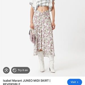 ISO Isabel Marant juneo Floral Twist-Front Midi Skirt